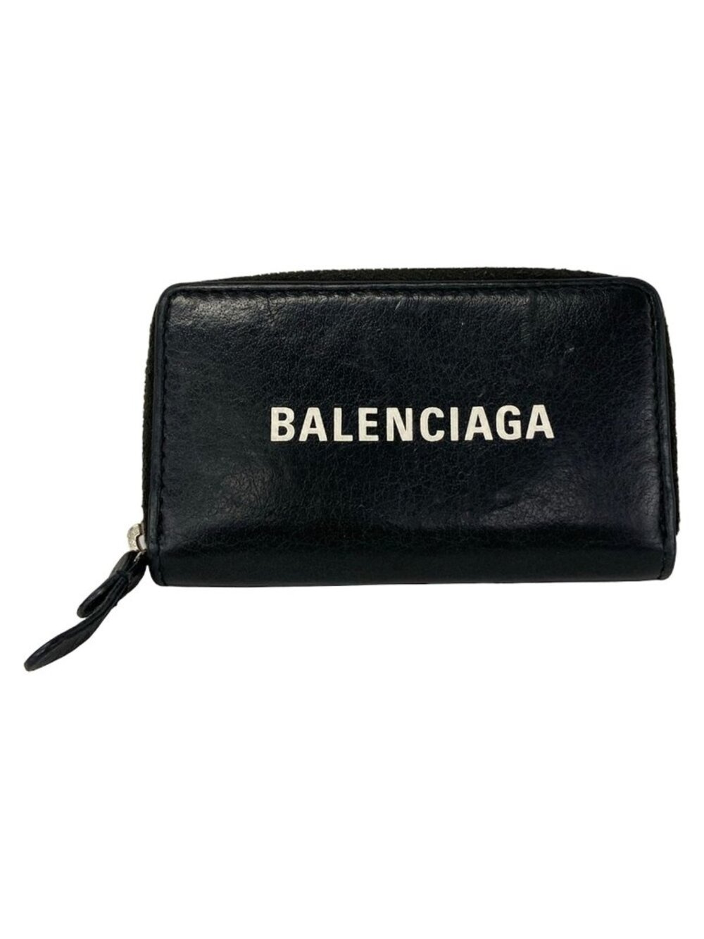 Balenciaga Coin Case Everyday Zip Continental Card Black White Zip Around - Picture 1 of 6